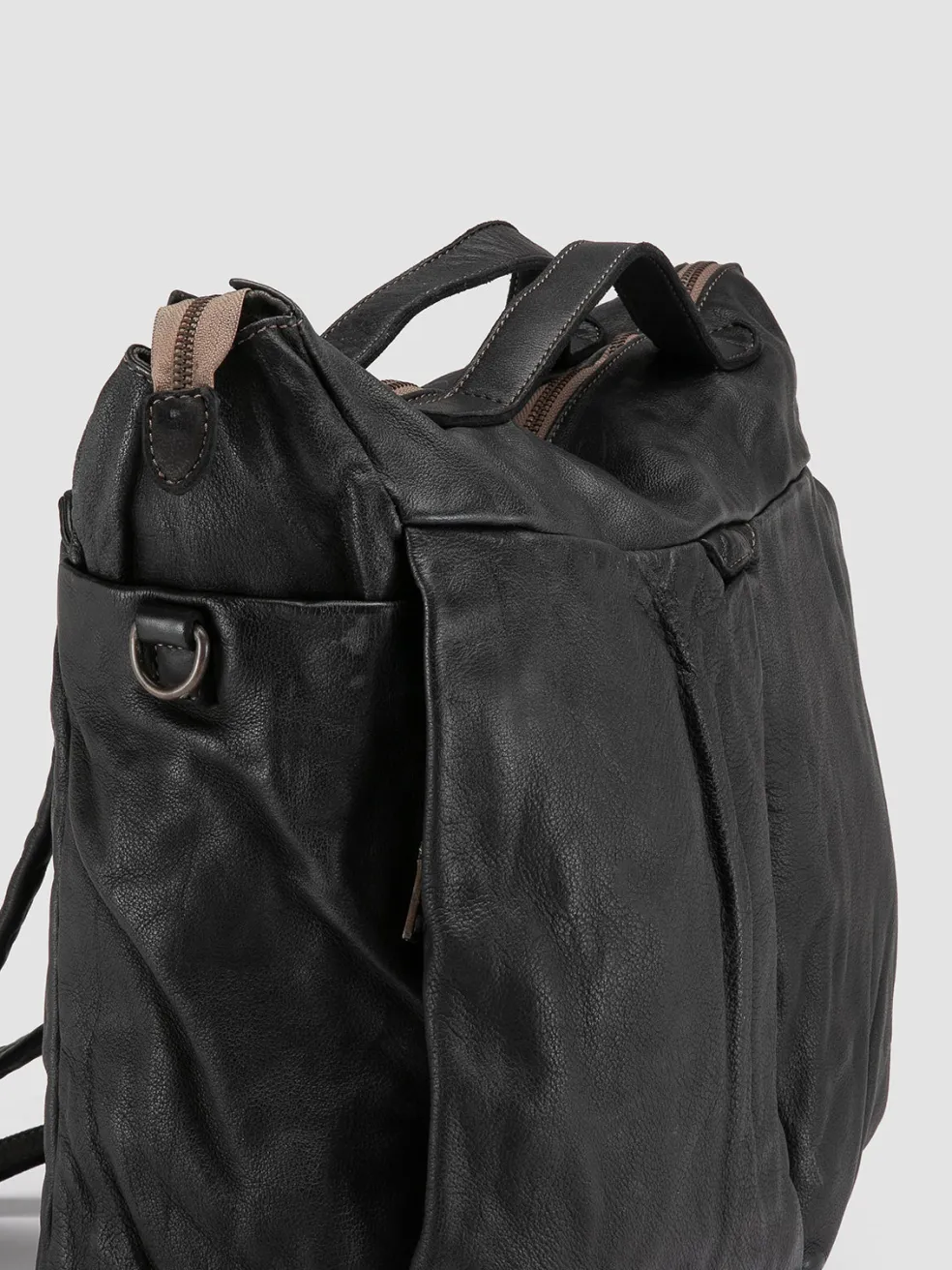 Discount Officine Creative HELMET 036 - Leather Backpack BLACK