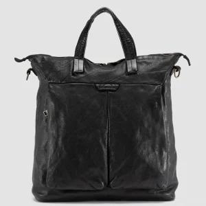 Cheap Officine Creative HELMET 045 - Leather Tote Bag BLACK