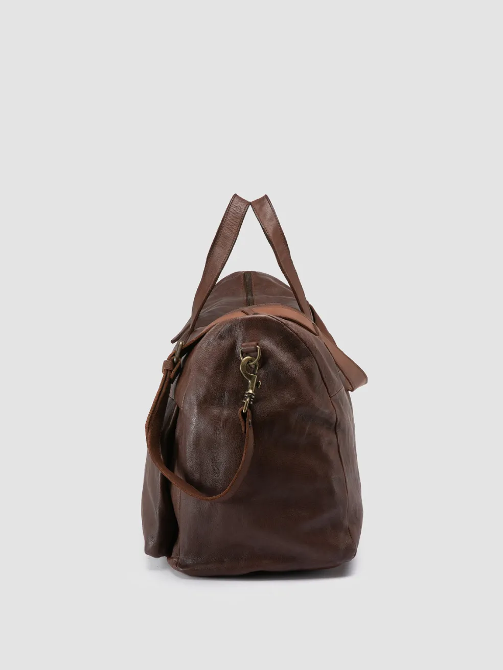 Cheap Officine Creative HELMET 043 - Brown Leather Weekend Bag CIGAR