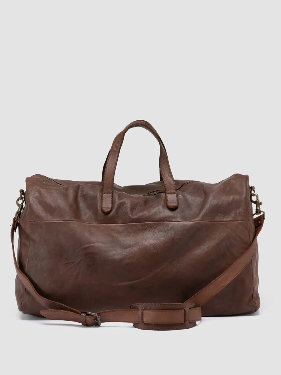 Cheap Officine Creative HELMET 043 - Brown Leather Weekend Bag CIGAR