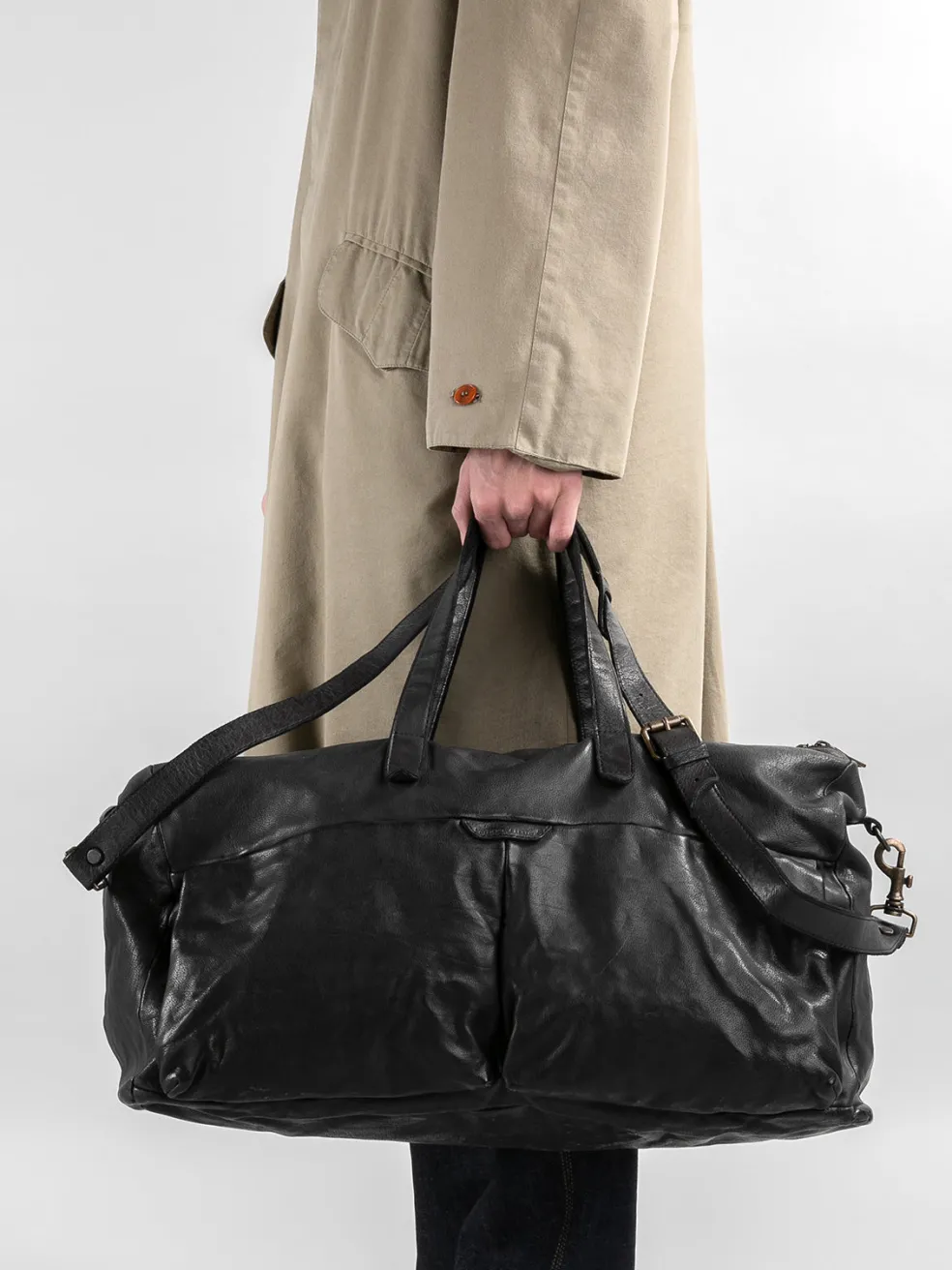 Cheap Officine Creative HELMET 043 - Brown Leather Weekend Bag CIGAR