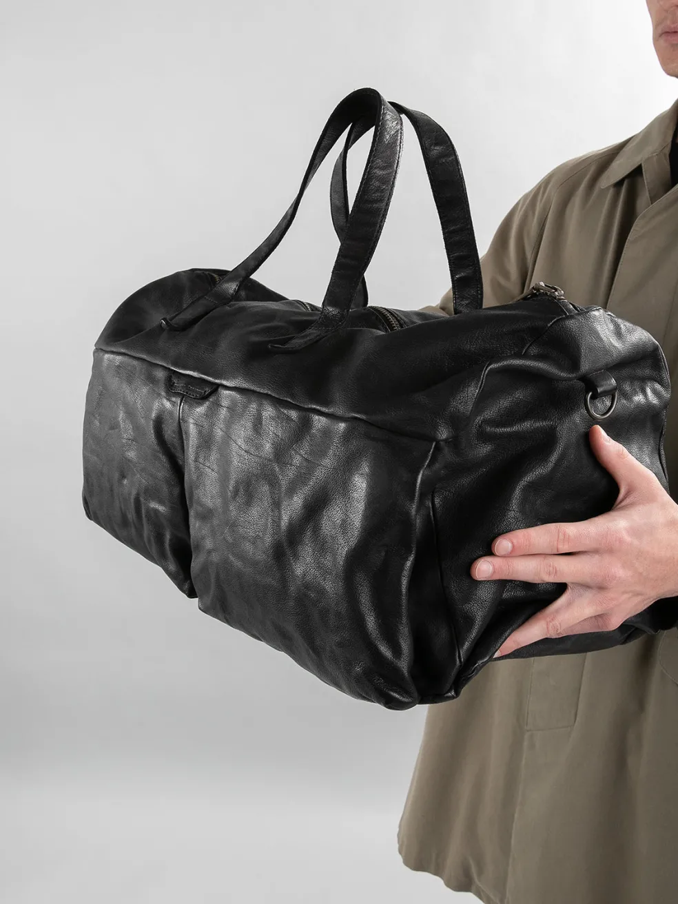 Cheap Officine Creative HELMET 043 - Brown Leather Weekend Bag CIGAR