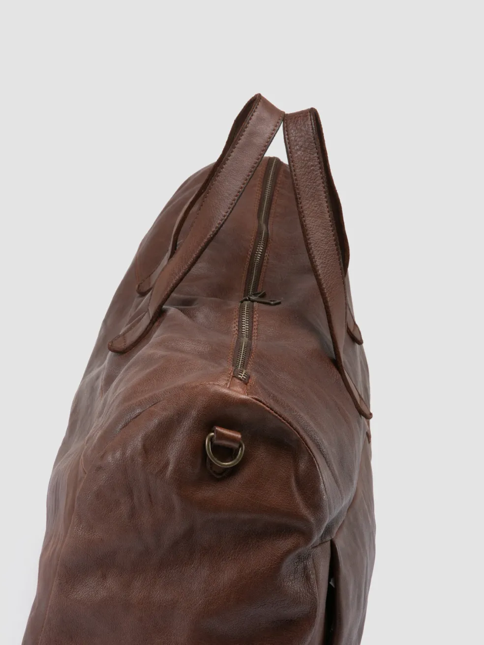 Cheap Officine Creative HELMET 043 - Brown Leather Weekend Bag CIGAR