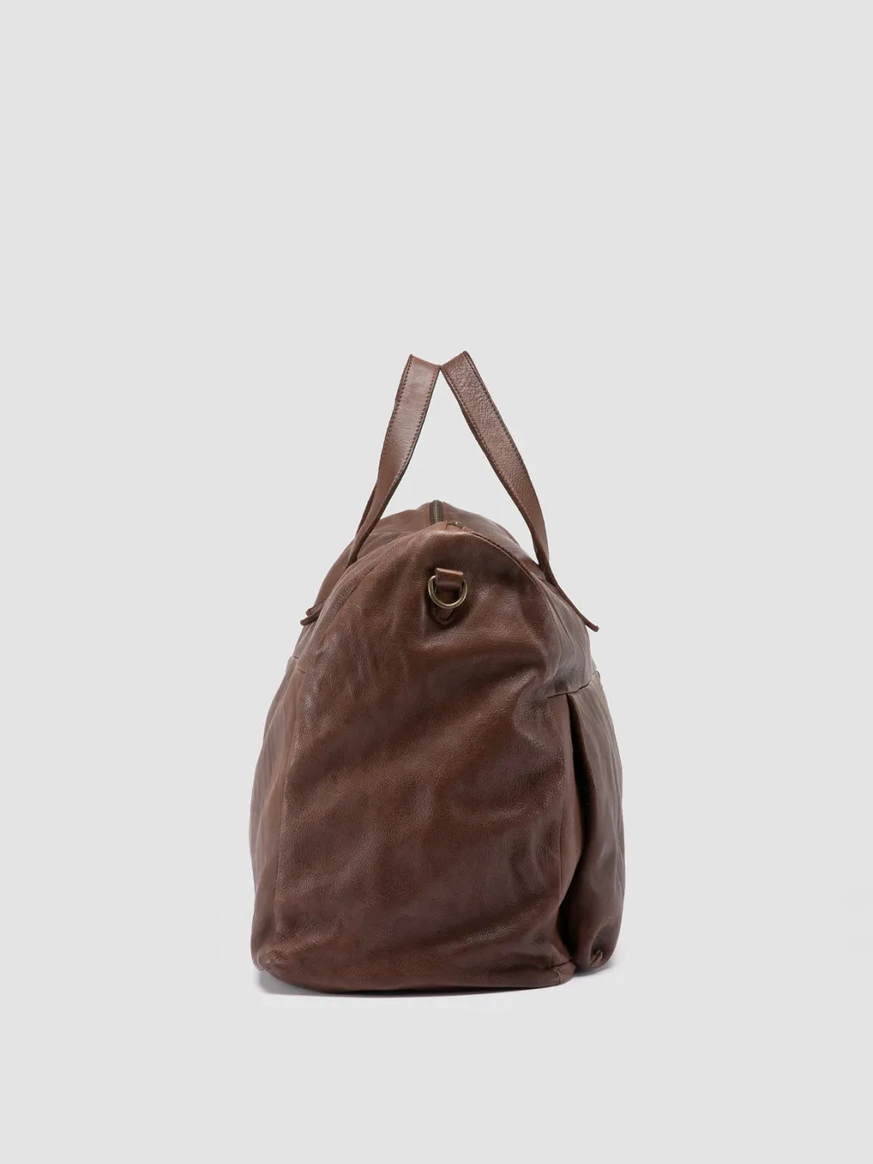 Cheap Officine Creative HELMET 043 - Brown Leather Weekend Bag CIGAR