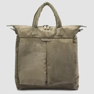 Best Officine Creative HELMET 32 - Suede Tote Bag GREEN