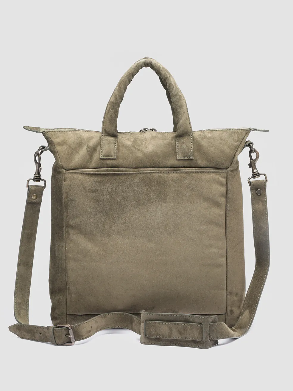 Best Officine Creative HELMET 32 - Suede Tote Bag GREEN