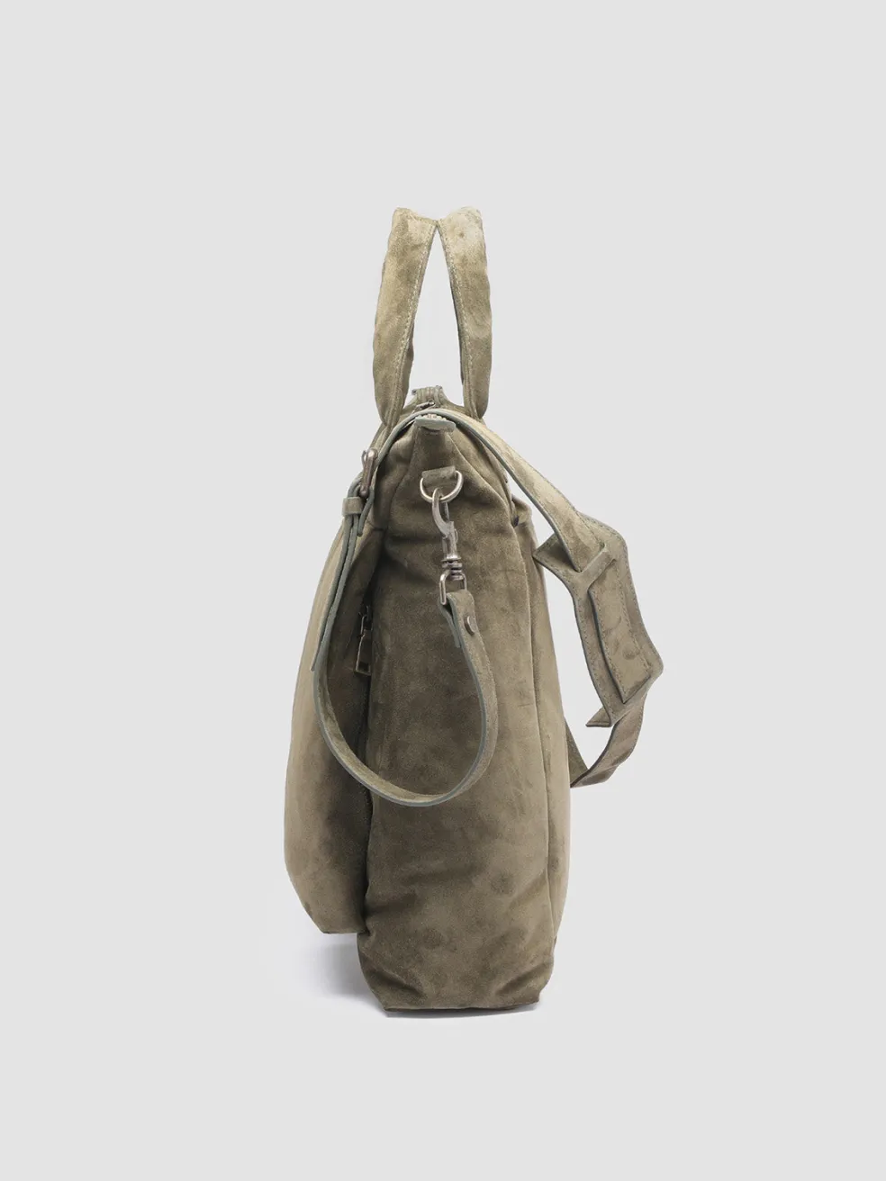 Best Officine Creative HELMET 32 - Suede Tote Bag GREEN