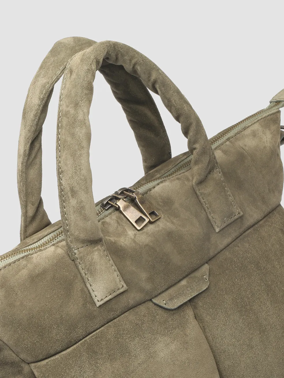 Best Officine Creative HELMET 32 - Suede Tote Bag GREEN