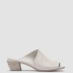 New Officine Creative HELYETTE 016 - White Leather Mules TAUPE