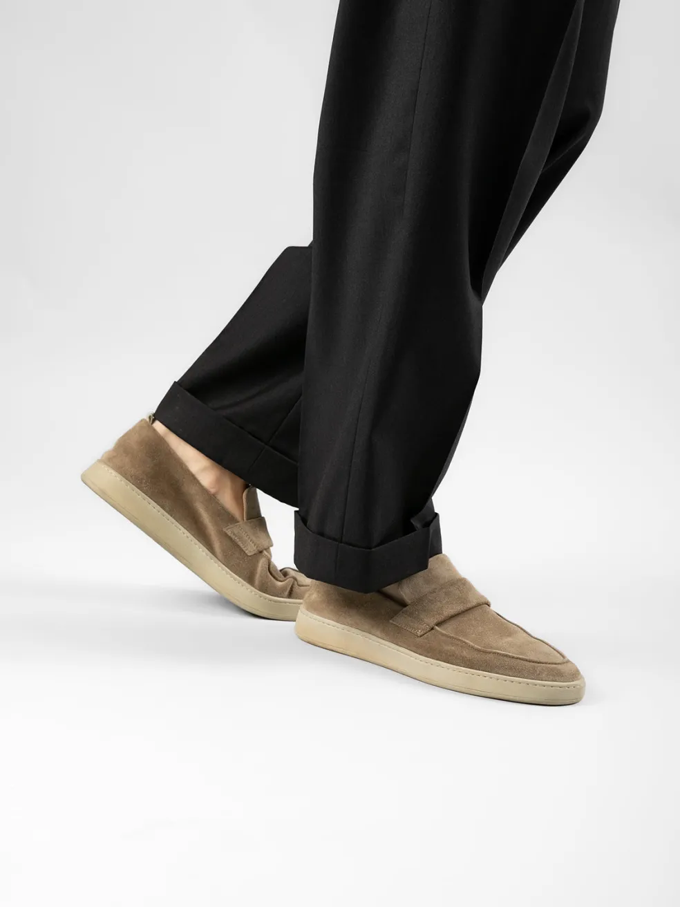 Store Officine Creative HERBIE 001 - Taupe Suede Penny Loafers LEAD