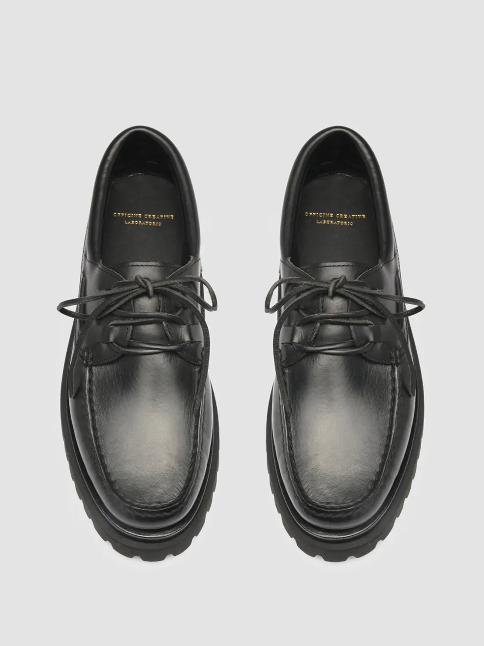 Cheap Officine Creative HERITAGE 001 - Lug Sole Leather Moccasins BLACK