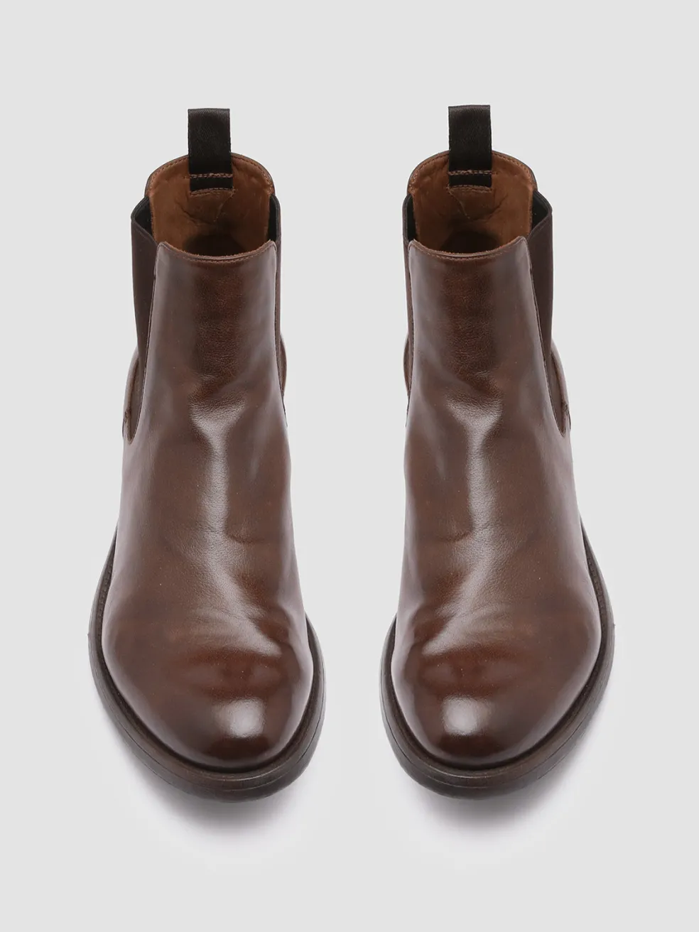 Shop Officine Creative HIVE 007 - Brown Leather Chelsea Boots CIGAR