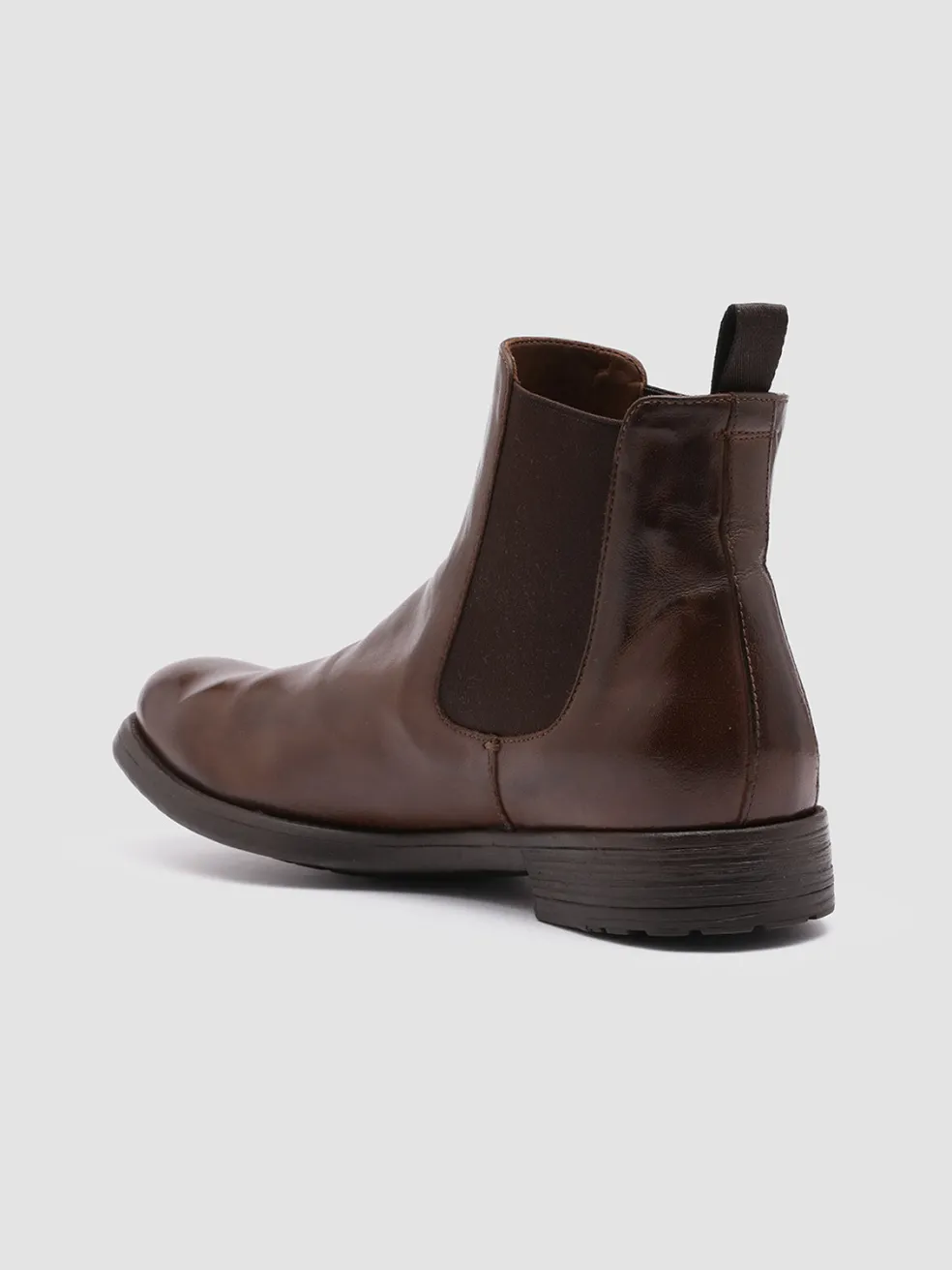 Shop Officine Creative HIVE 007 - Brown Leather Chelsea Boots CIGAR