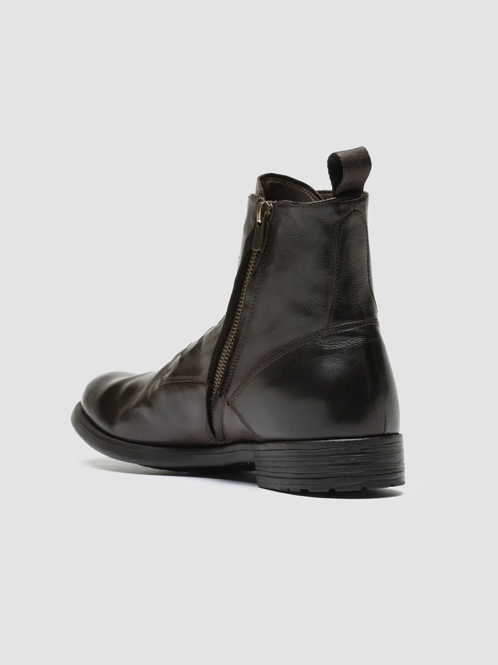 Online Officine Creative HIVE 051 - Brown Leather Zip Boots DARK BROWN