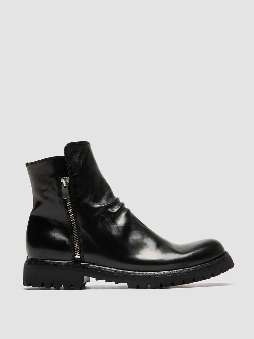 Cheap Officine Creative IKONIC 004 - Leather Zip Boots BLACK