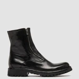 Best Officine Creative IKONIC 012 - Leather Zipped Boots BLACK