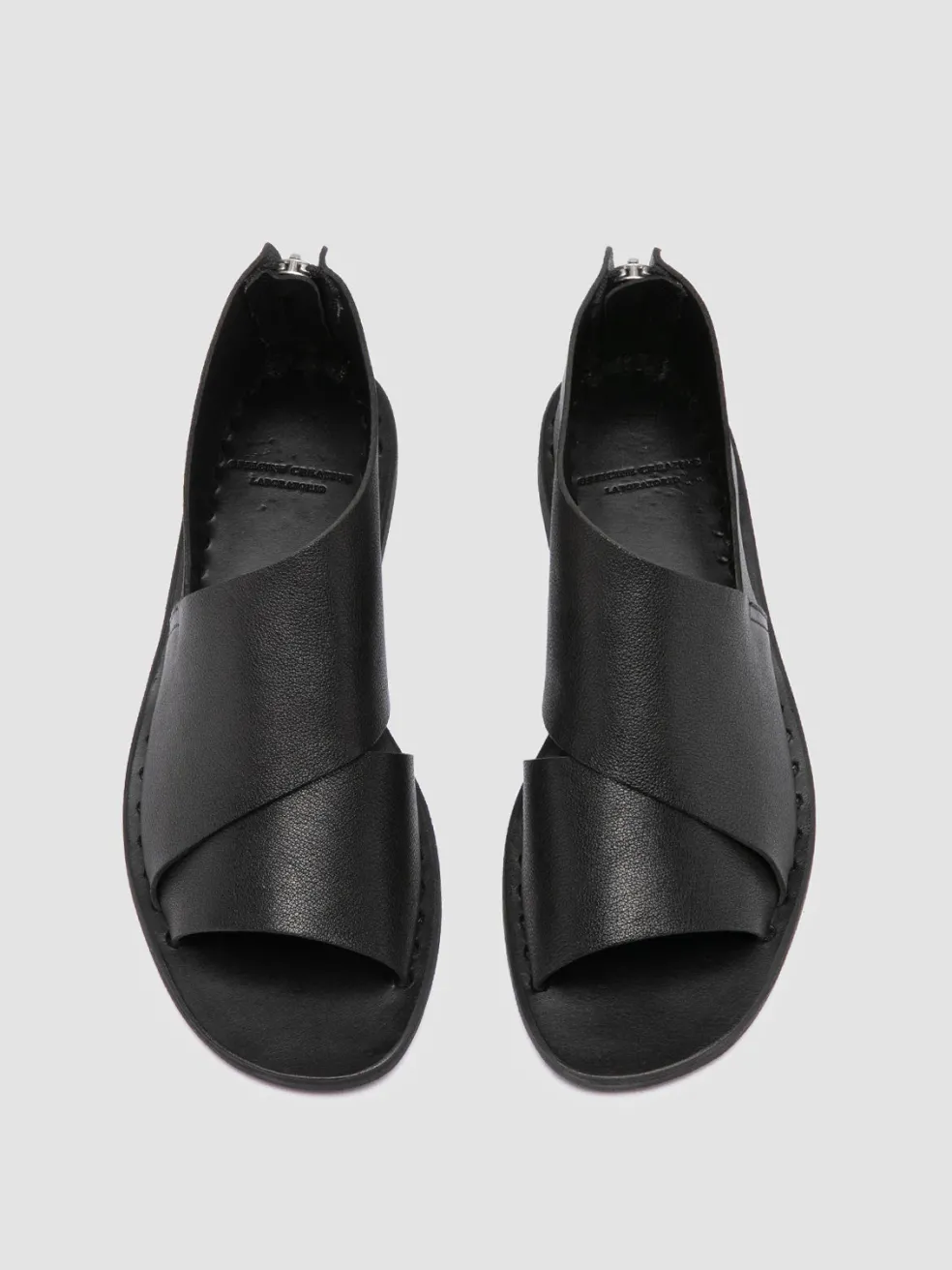 Best Officine Creative ITACA 046 - Leather Peep Toe Shoes BLACK