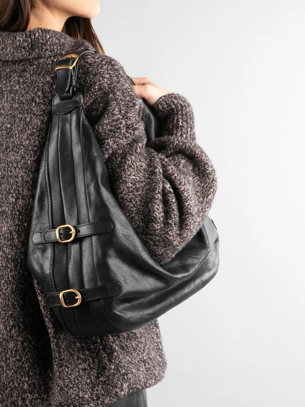 Cheap Officine Creative JULIE 008 - Leather Shoulder Bag BLACK