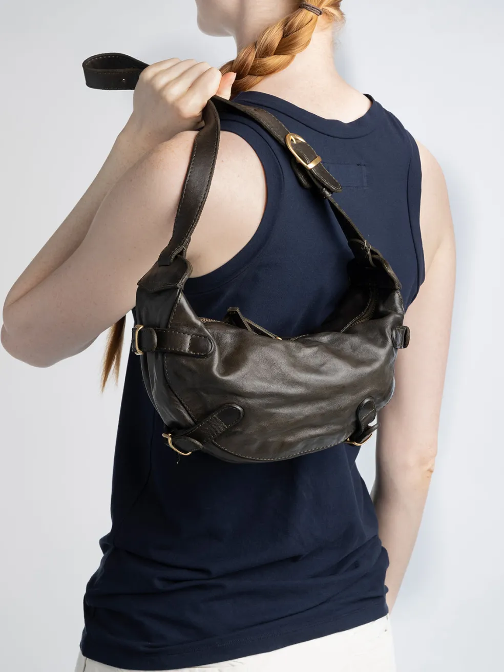 Cheap Officine Creative JULIE 006 - Leather Shoulder Bag GREEN