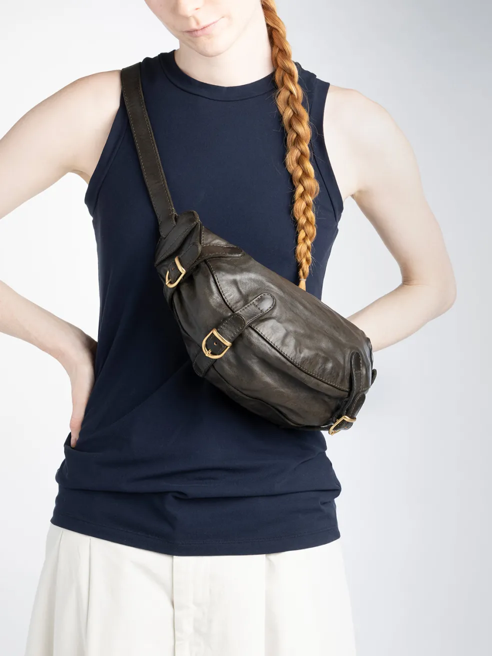 Cheap Officine Creative JULIE 006 - Leather Shoulder Bag GREEN