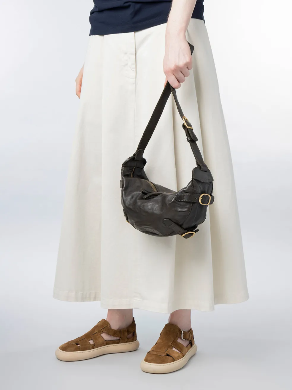 Sale Officine Creative JULIE 006 - Leather Shoulder Bag YELLOW