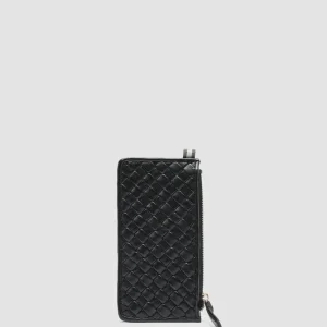 Clearance Officine Creative JULIET 103 - Woven Leather Card Holder BLACK