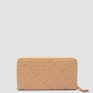 Fashion Officine Creative JULIET 101 - Taupe Woven Leather Zip-around Wallet GOBI