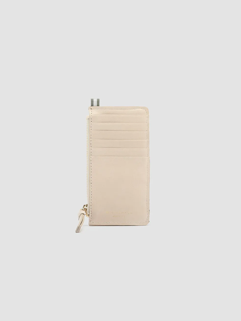 Shop Officine Creative JULIET 103 - White Woven Leather Card Holder OFF WHITE