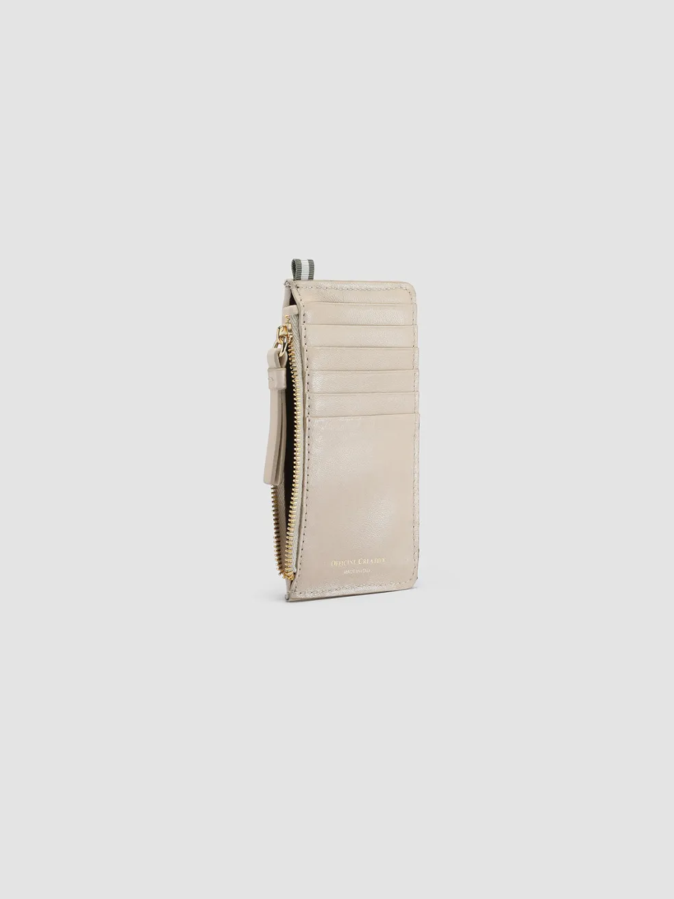 Shop Officine Creative JULIET 103 - White Woven Leather Card Holder OFF WHITE