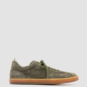 Cheap Officine Creative KARMA 015 - Green Suede Low Top Sneakers MILITARY