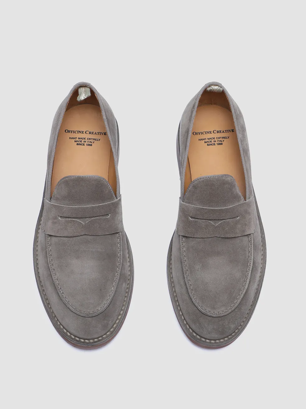 Clearance Officine Creative KENT 008 - Taupe Suede Loafers QUARZO