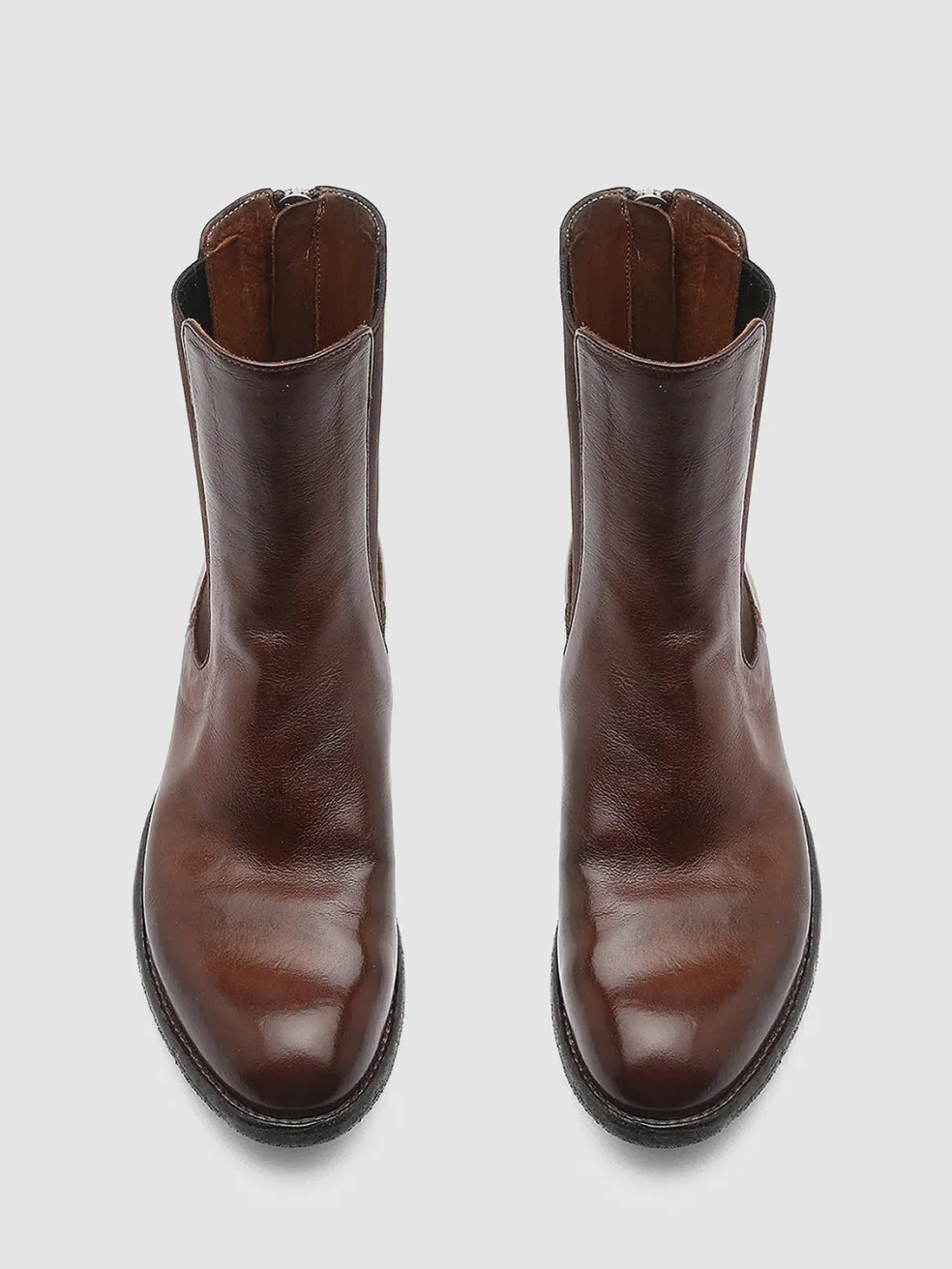Online Officine Creative LEXIKON 073 - Brown Leather Chelsea Boots CIGAR