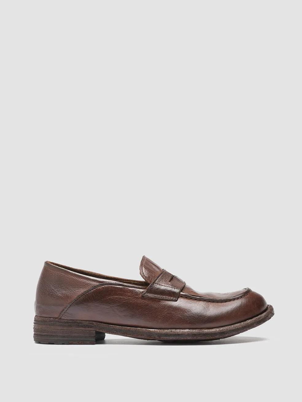 Discount Officine Creative LEXIKON 140 - Brown Leather Penny Loafers CIGAR