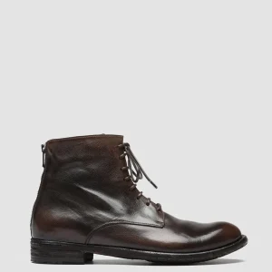Online Officine Creative LEXIKON 123 - Brown Zipped Leather Ankle Boots COFFEE/DARK BROWN