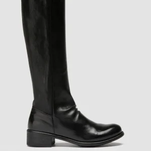 Discount Officine Creative LIS 005 - Black Leather Zipped Boots NERO                                              