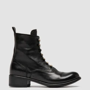 Fashion Officine Creative LIS 006 - Black Leather Zipped Boots NERO                                              
