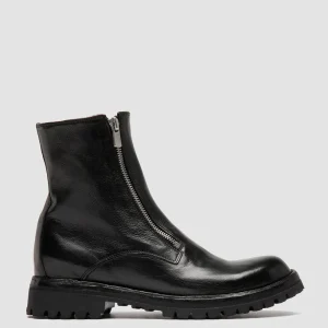 Discount Officine Creative LORAINE 026 - Black Leather Zipped Boots NERO                                              