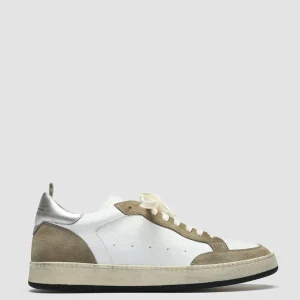 Shop Officine Creative MAGIC 001 - White Leather And Suede Low Top Sneakers MULTICOLOR