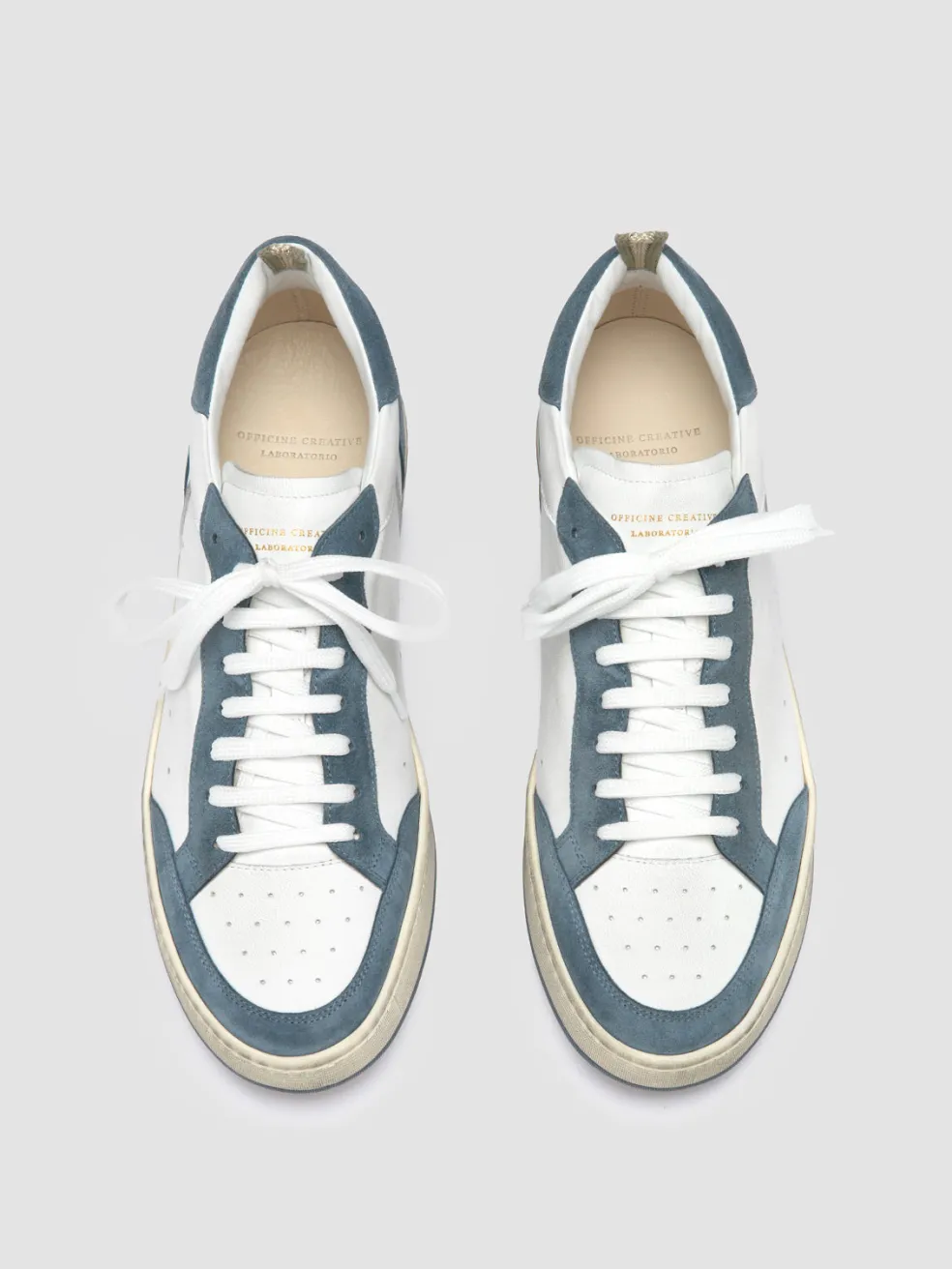 Hot Officine Creative MAGIC 001 - White Leather And Suede Low Top Sneakers MULTICOLOR