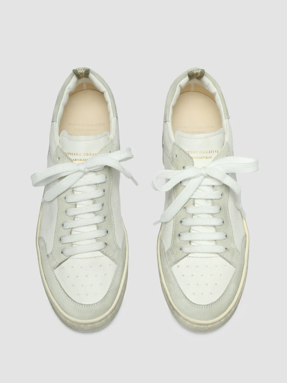 Best Officine Creative MAGIC 101 - White Leather And Suede Low Top Sneakers OFF WHITE