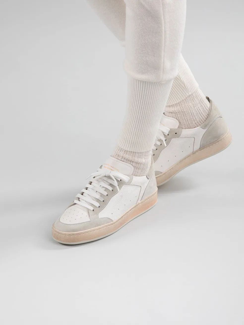 Best Officine Creative MAGIC 101 - White Leather And Suede Low Top Sneakers OFF WHITE