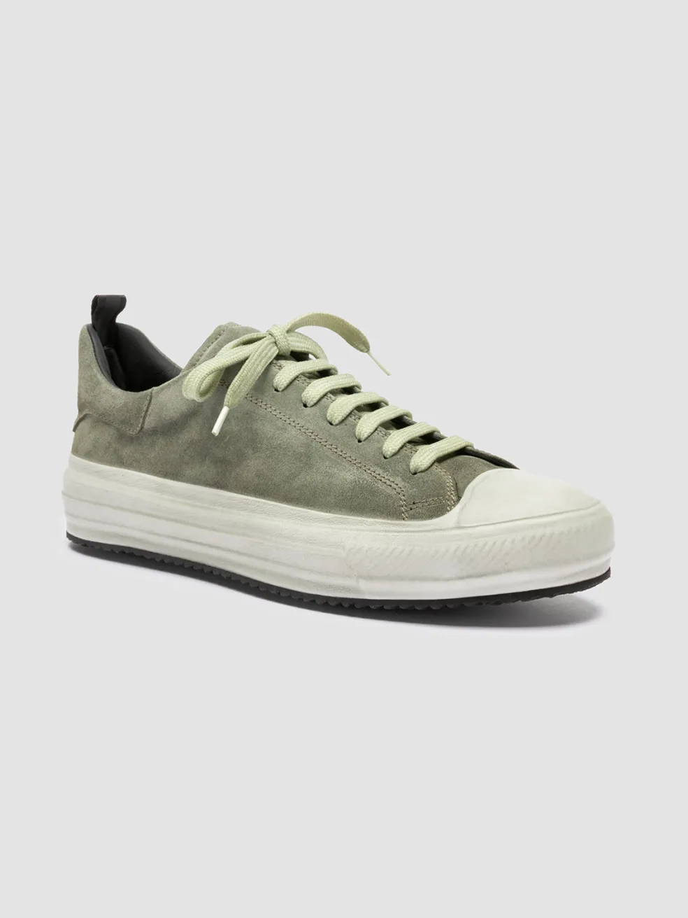 Cheap Officine Creative MES 009 - Leather And Suede Low Top Sneakers GREEN