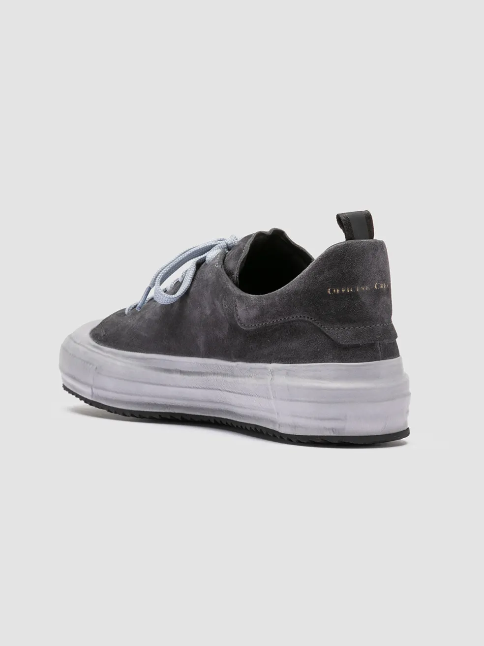Store Officine Creative MES 009 - Grey Leather And Suede Low Top Sneakers AVION