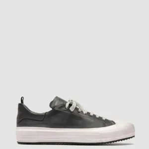 Clearance Officine Creative MES DD 001 - Grey Leather Low Top Sneakers SHADOW