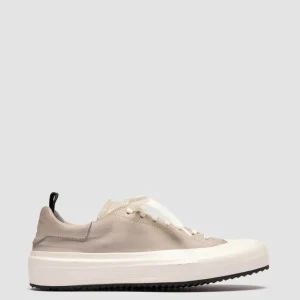 Discount Officine Creative MES DD 101 - Grey Leather Low Top Sneakers GESSO