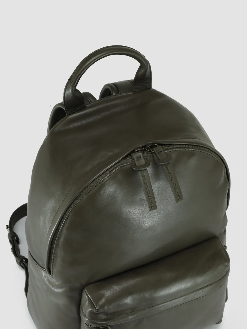 New Officine Creative MINI PACK - Green Leather Backpack BOSCO