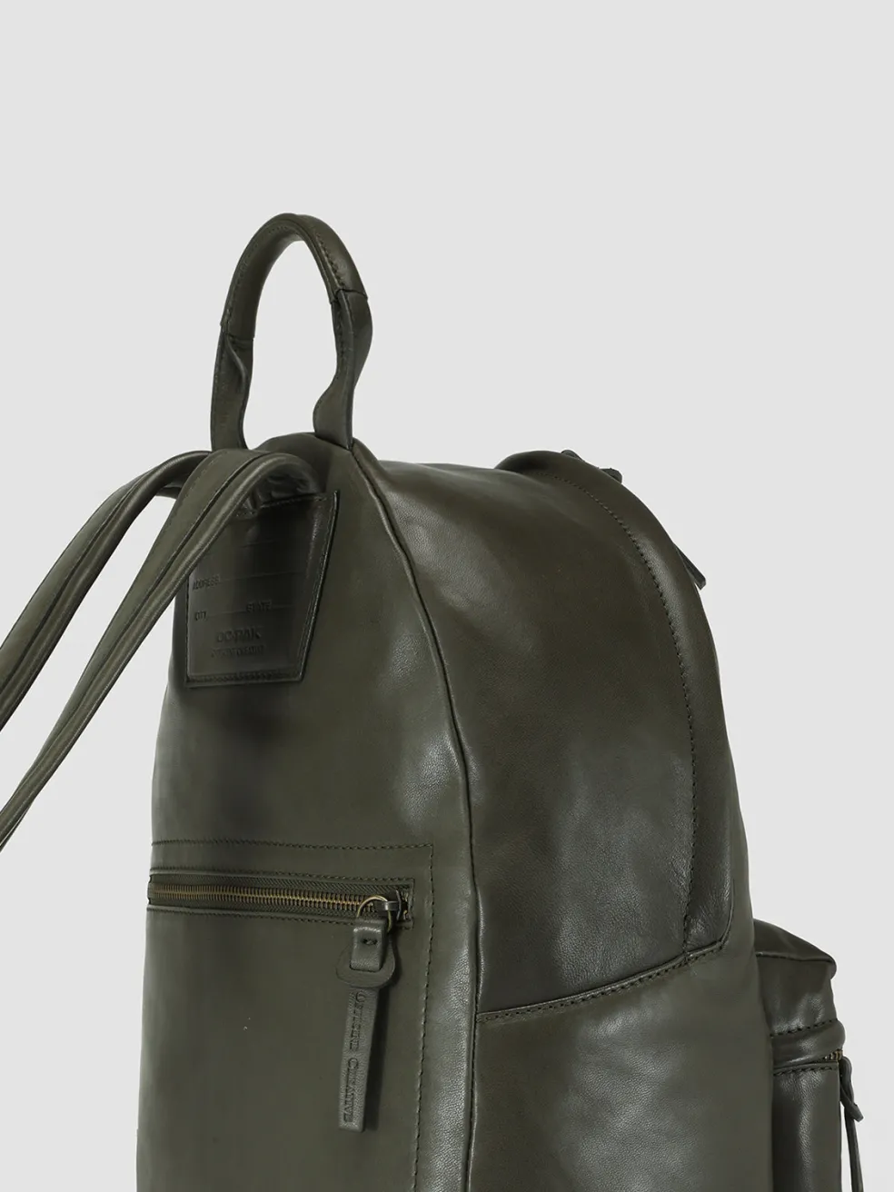 New Officine Creative MINI PACK - Green Leather Backpack BOSCO