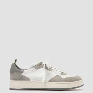 Cheap Officine Creative MOWER 120 - White Leather And Suede Low Top Sneakers GREY/WHITE
