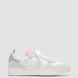 Hot Officine Creative MOWER 110 - White Leather And Suede Sneakers WHITE/GREY/PINK