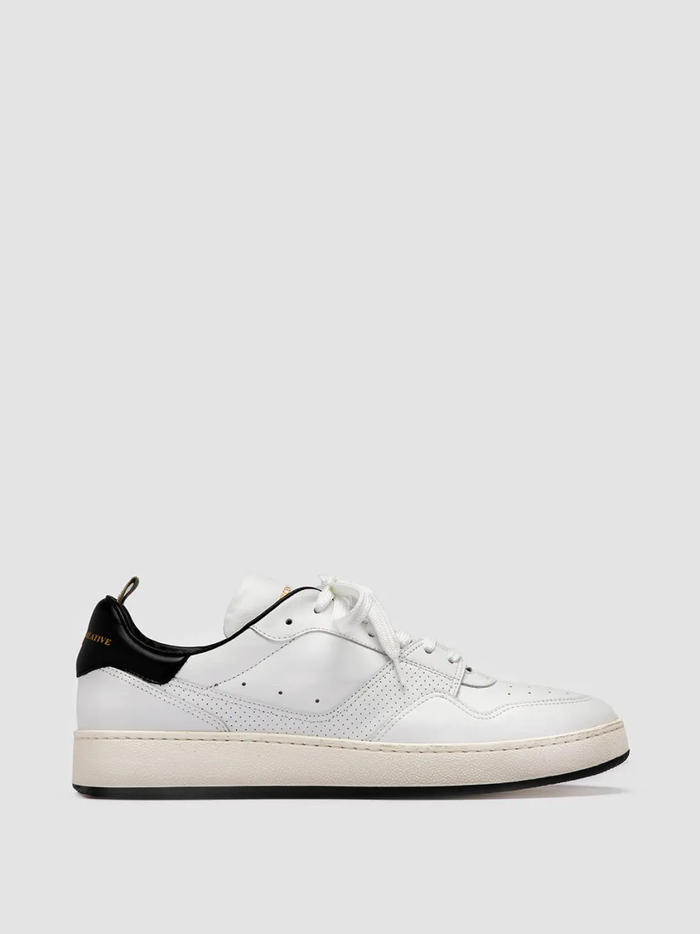 Best Sale Officine Creative MOWER 016 - White Leather Low Top Sneakers WHITE/BLACK